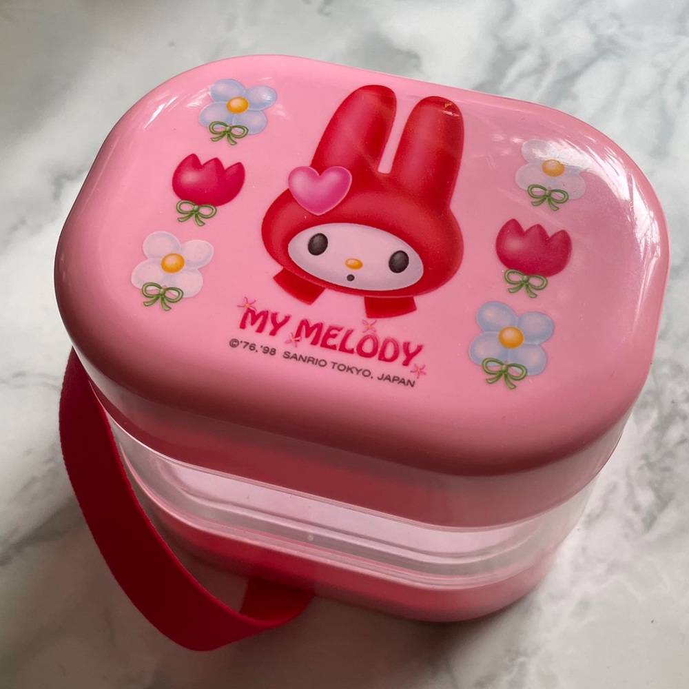 Vintage Sanrio My Melody 1998 stackable snack box